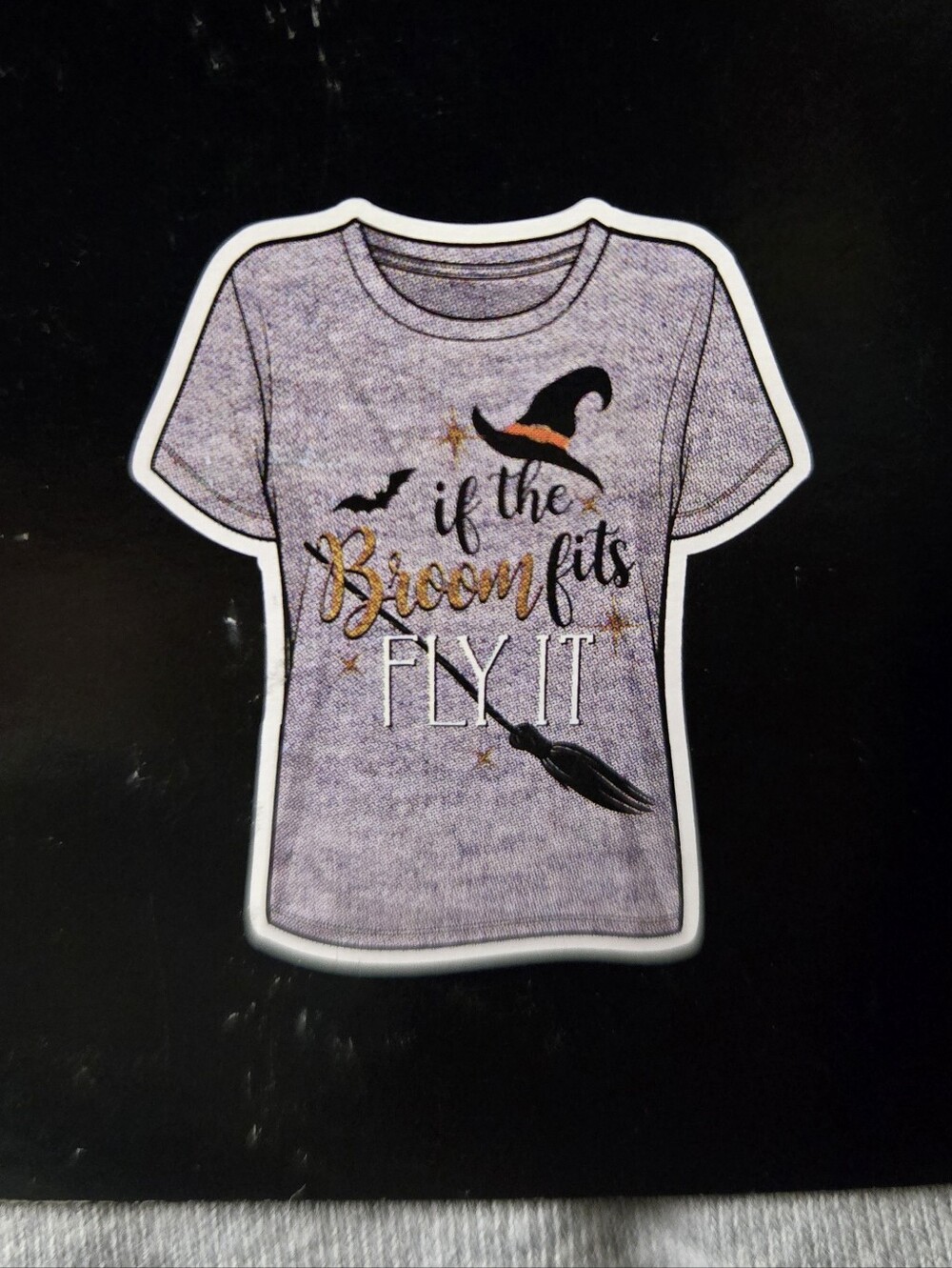 Ladies Halloween Tee - If the Broom Fits Fly It